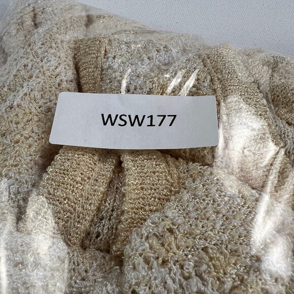 French Rags Buttercream Yellow Asian Inspired Pointelle Sweater Twinset Size M - Picture 15 of 16